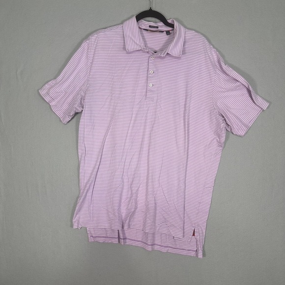 Polo Ralph Lauren Other - Polo Golf Ralph Lauren Vintage Lisle Striped Polo Shirt Purple White Mens XXL